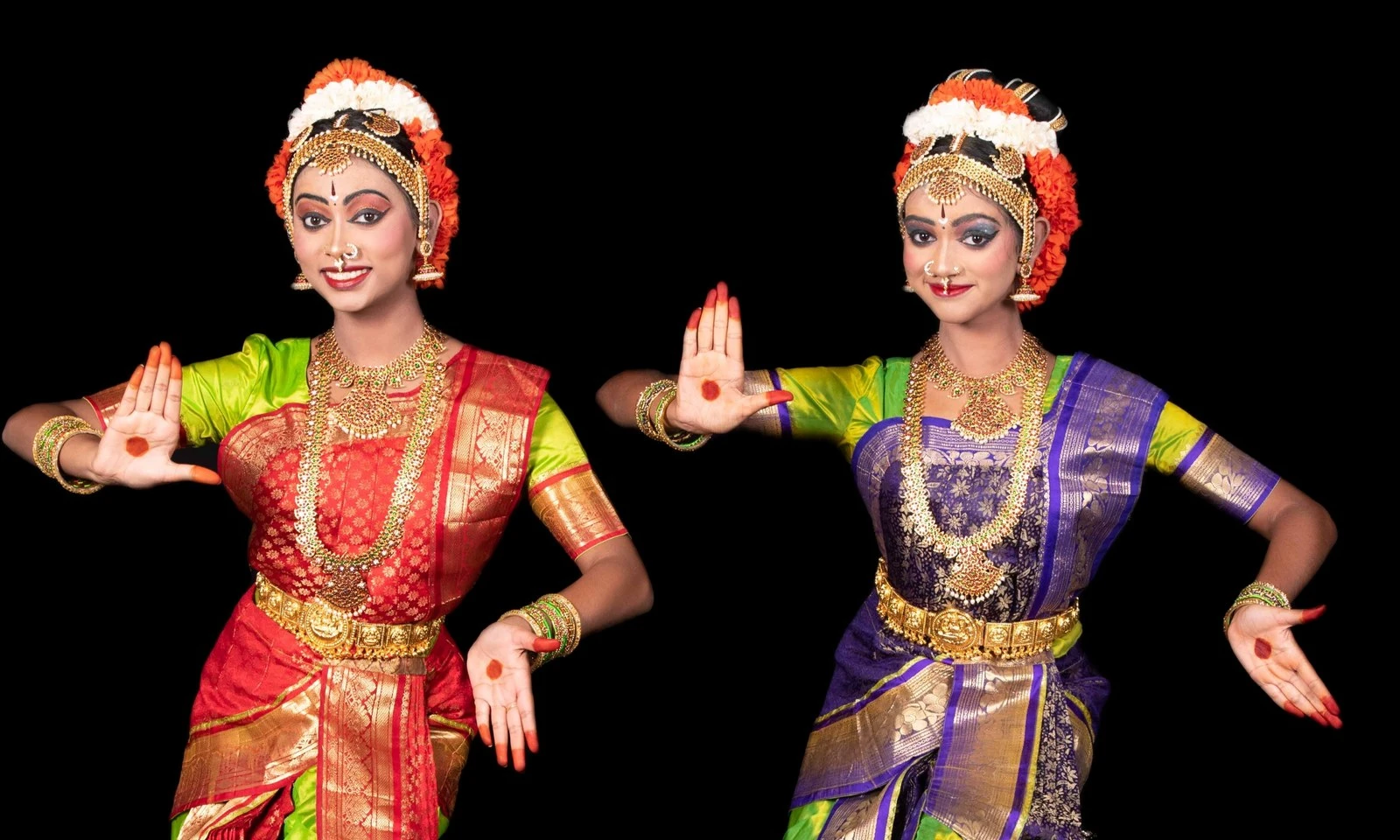 Rangapravesam ceremony portrait — Sahasra & Kundana Karri